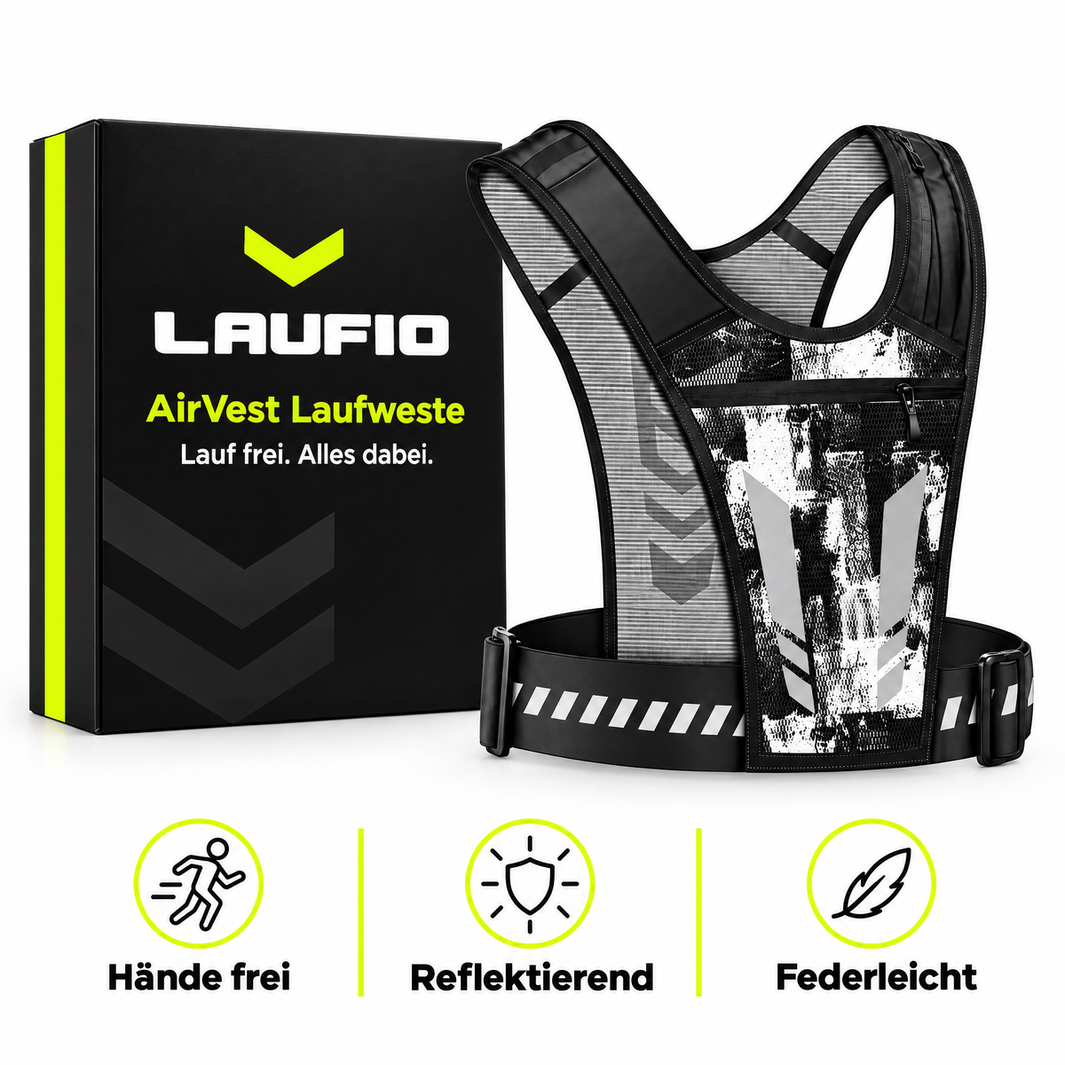 Laufio AirVest Laufweste mit Verpackung