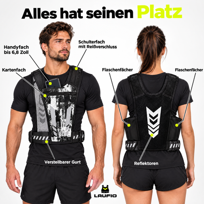 Alles hat seinen Platz – Fächer der Laufio AirVest